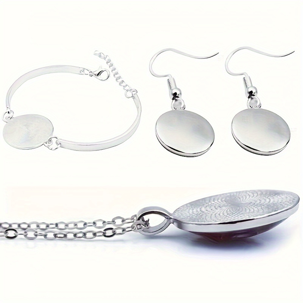 4pc Owl Jewelry Set, Necklace, Bracelet & Earrings